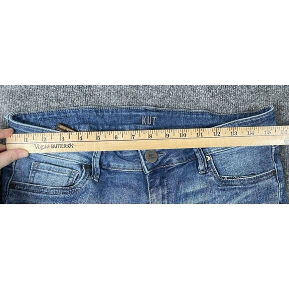 Kut from the Kloth Jeans Women’s 10 Blue Toothpick Skinny Distressed Stretch - Picture 7 of 10